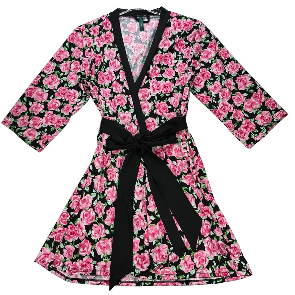 Vintage Laura Ashley Rose printed robe, S